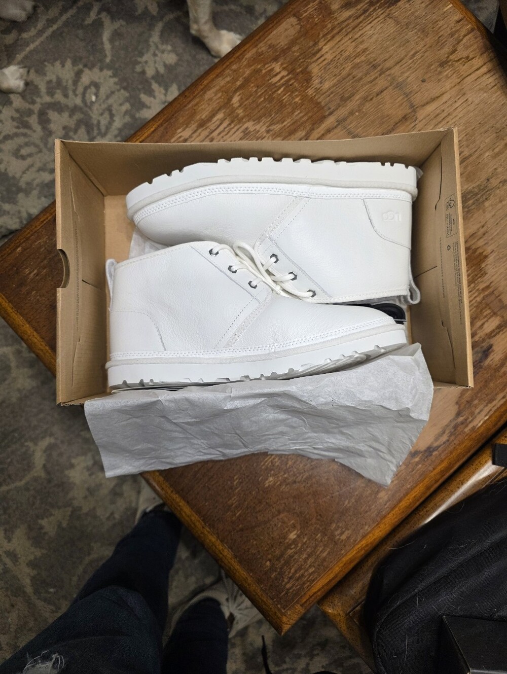 UGG Neumel Leather Chukka Boots Men’s 10 White 1133777 WWH